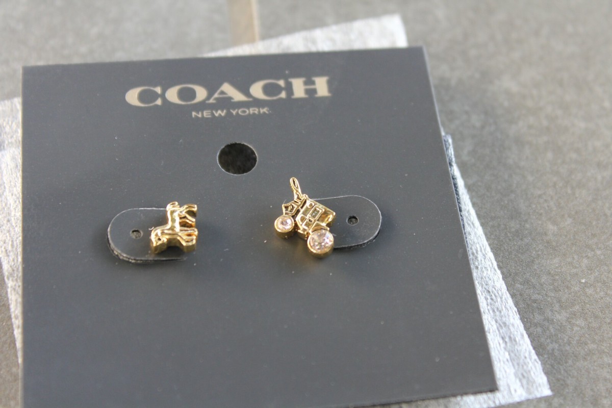 NWT Coach Horse And Carriage Stud Earrings | eBay