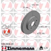 Zimmermann 2X Bremsscheibe Vorne Ø255 Mm InnenbelüFtet FüR Toyota Prius _W5_