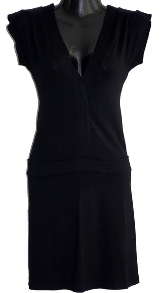 🌹WOMEN DRESS XS MINI TUNIC TOP BLACK BODYCON SLIMFIT A-LINE V-NECK SLEEVELESS🌹