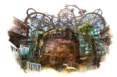 Anime fantasy city artwork simple background white Custom Gaming Mat Desk
