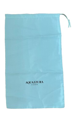 Aquazzura 1 Staubschutzbeutel Baumwolle Türkis Blau Logo L40 x B23,5 cm Neu