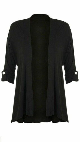 Ladies Short Sleeve Button Cardigan Womens Open Stretch Top All UK Sizes 8-26 - Picture 2 of 16