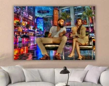 Canvas of Nipsey Hussle and Lauren London Ready-to-hang art better than a poster