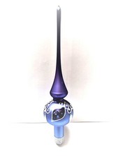 Christbaumspitze aus GlasBlumenornament blau Baumspitze Christbaumschmuck VO258
