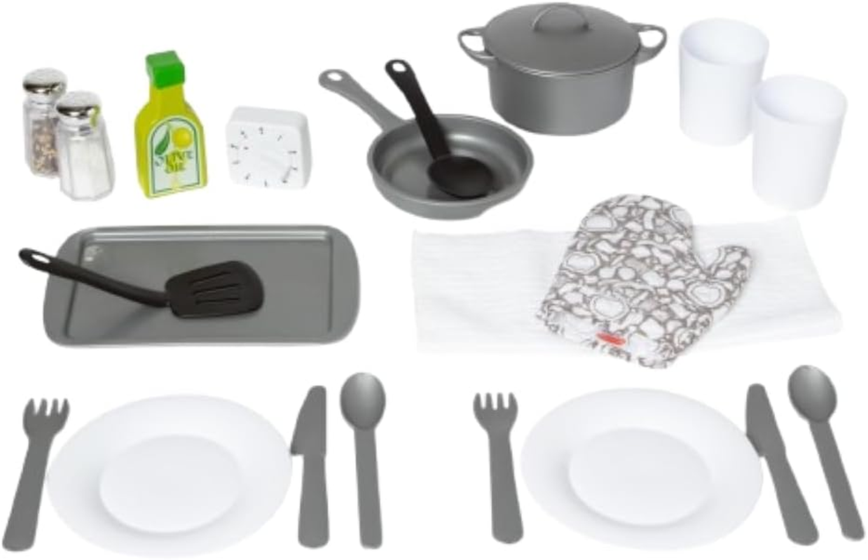 22-Piece Pretend Play Kitchen Set with Pots, Utensils, Timer & More – For Ages 3
