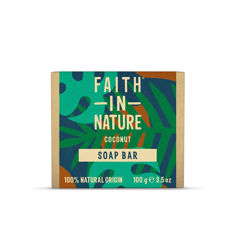 Faith In Nature Natural Coconut Hand Soap Bar, Hydrating, 100 g (Pack of 2)
