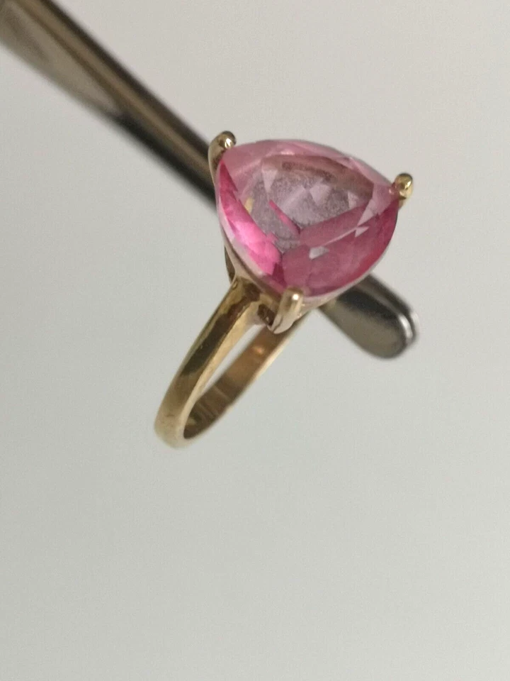 Ring Silber 925 vergoldet von QVC mit pure pink Topas 6,5 ct Gr. 60 / 19,1 mm - Bild 4 von 4
