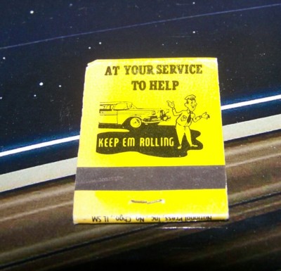 Rare Vintage Matchbook Gary's Auto Service Chula Vista California Car Rolling