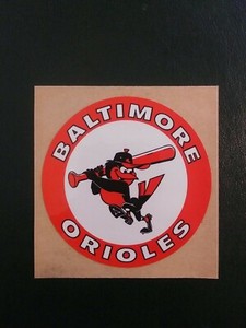 Vintage original 60's/70's/ early 80s Baltimore Orioles 3" team logo sticker