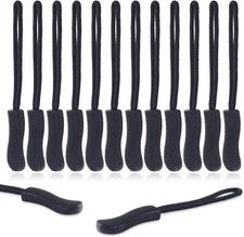CooBigo 12Pack Zipper Pull Replacement, Golf Bag #01 Black(12 PACK) 