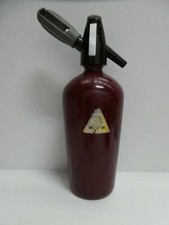RED ANODISED SODA SYPHON WATER BOTTLE  ART DECO BAR  MADE IN GERMANY