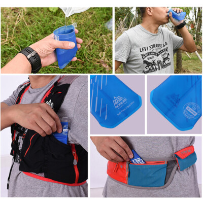 Foldable Folding Soft Flask Squeeze Outdoor Sports Running Water Bottle