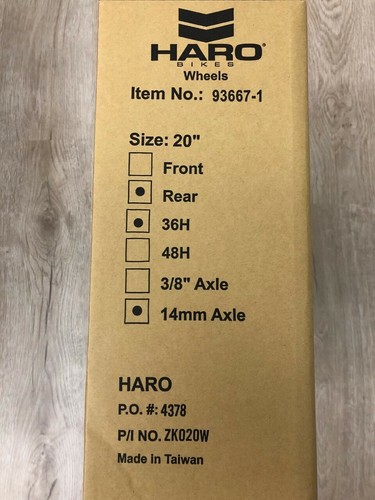 New BMX Haro SATA 36H DW Wheels (Front & Rear) Complete Set - Picture 5 of 5