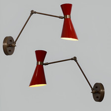 Italian raw brass stilnovo style wall lamp - Mid century light - wall sconce