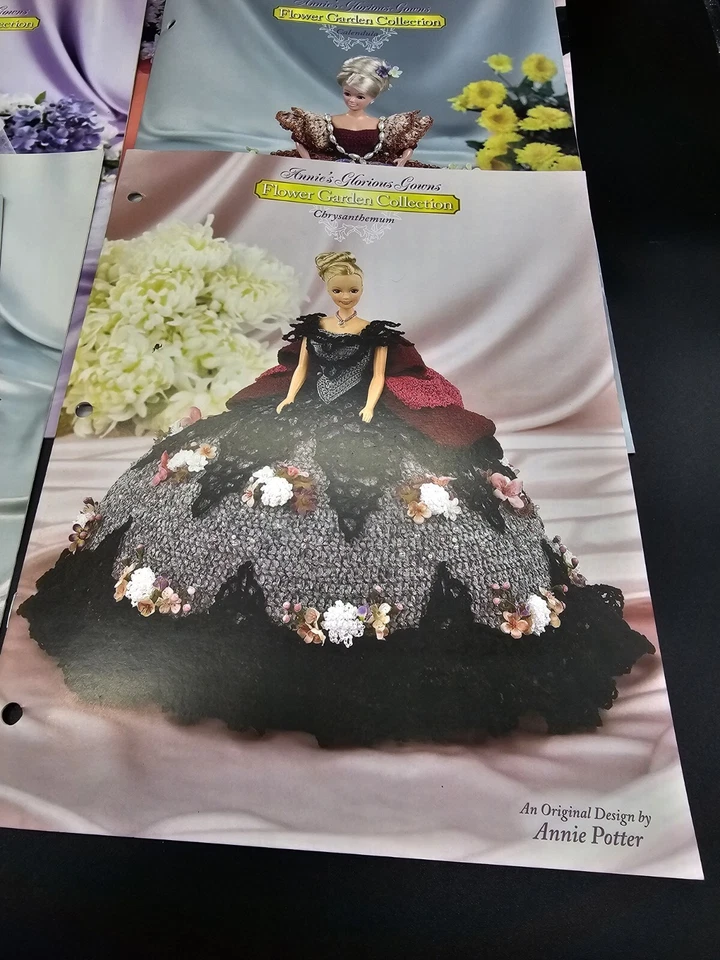 Annie's Glorious Gowns Gown Crochet Pattern Lot Of 7 Flower Garden Collection - Image 2 of 4