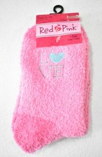 Socks Fleece Crew Red Pink Love Women's New