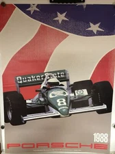 Original RARE Porsche Quaker State Indy Car 1988 Poster