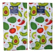 Set of 2 GUAC WORLD Avocado Guacamole Terry Kitchen Towels by Kay Dee Designs