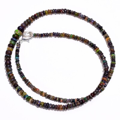 A+++ Collana Di Perle In Opale Rosa Naturale Etiope Welo Fire Opal 16