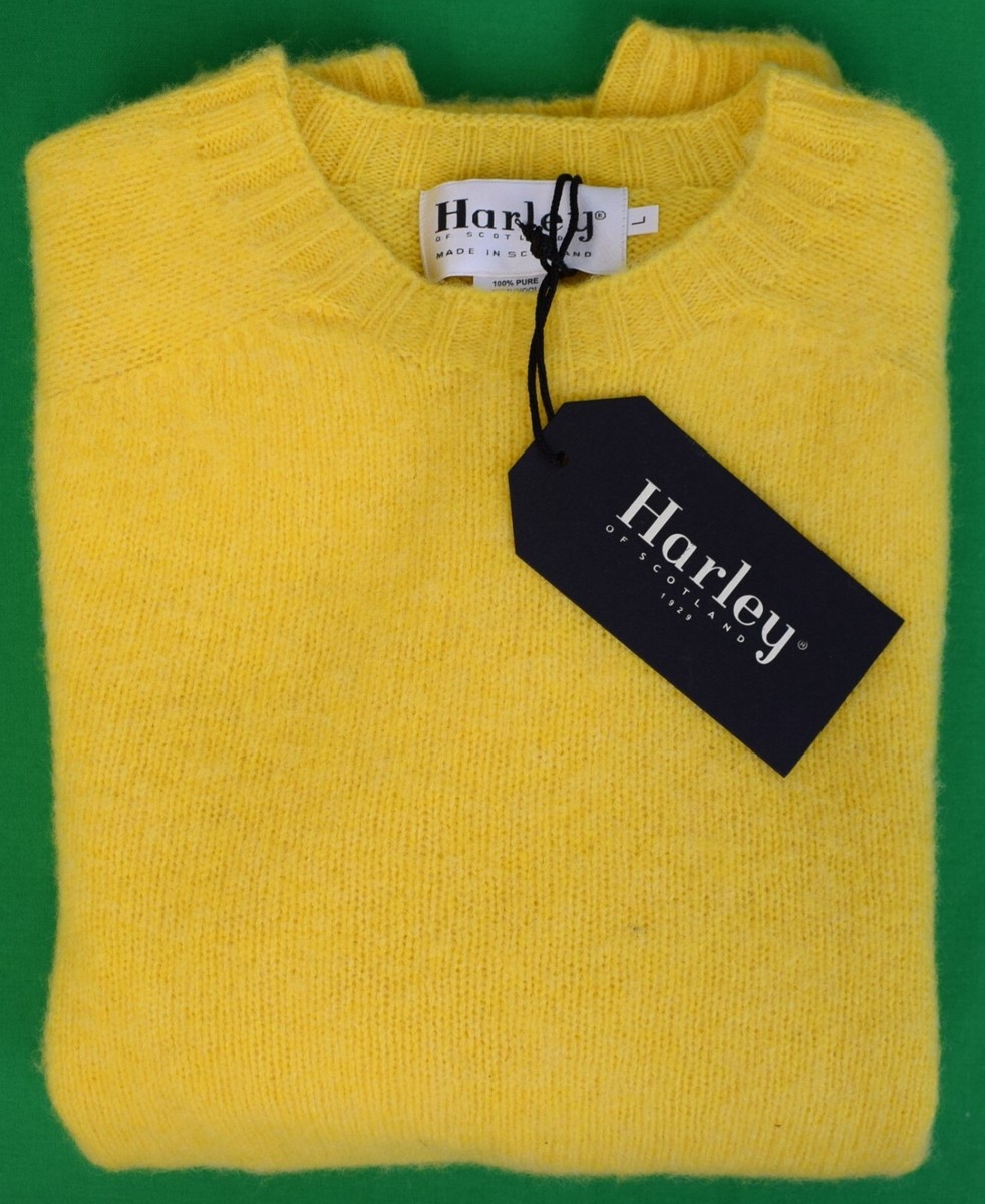 Shetland Sweater Lemon Colour Sweater Clearance Mens Mustard