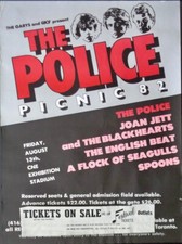 POLICE 1982 TORONTO concert poster 17x23 RARE JOAN JETT The BEAT