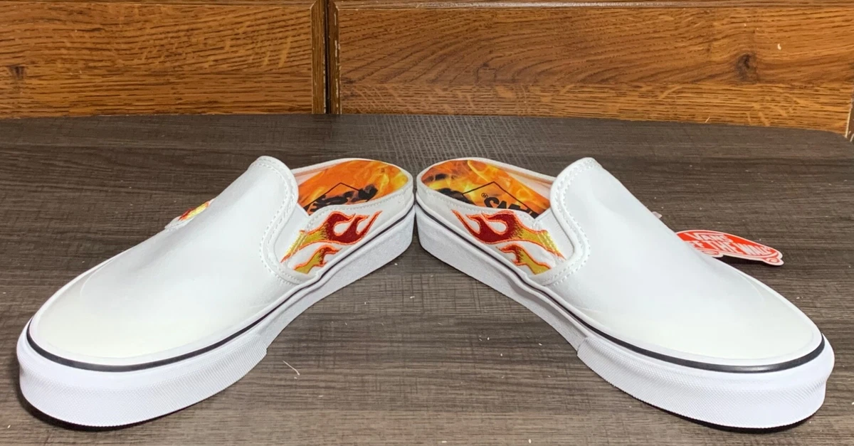 Vans x A$AP Worldwide White & Red Classic Slip-On Mule Shoes