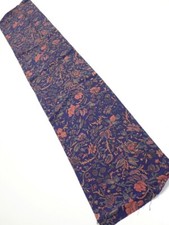 3R10z30 Japanese Kimono Crepe Silk FABRIC Flowers Navy 34.3x7.1
