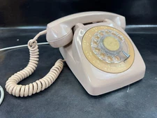 Rotary Phone Beige Vintage Automatic Electric NB802CXX untested