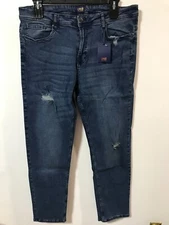 Cavalli Class Men's Size 38xL32 Blue Regular Fit Abraision Jeans $295 NWT