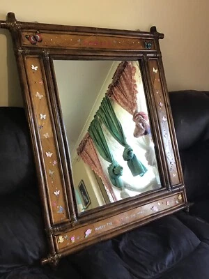 Large Wall Mirror Wooden Frame Decorated Vg Large Wall Mirror Wooden Frame