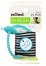 Scunci No-Slip Grip Gel Evolution Ponytailers with Holder, 21 pcs, 20 holder