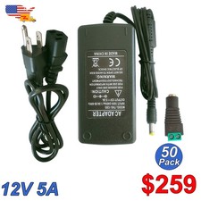 AC 100 240V Led Driver Switch Power Supply 12V 5A 50 Pack For CCTV LED Strip