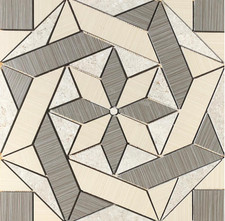22 1/4" x 22 1/4" Porcelain Tile Medallion Accent Mosaic A13 