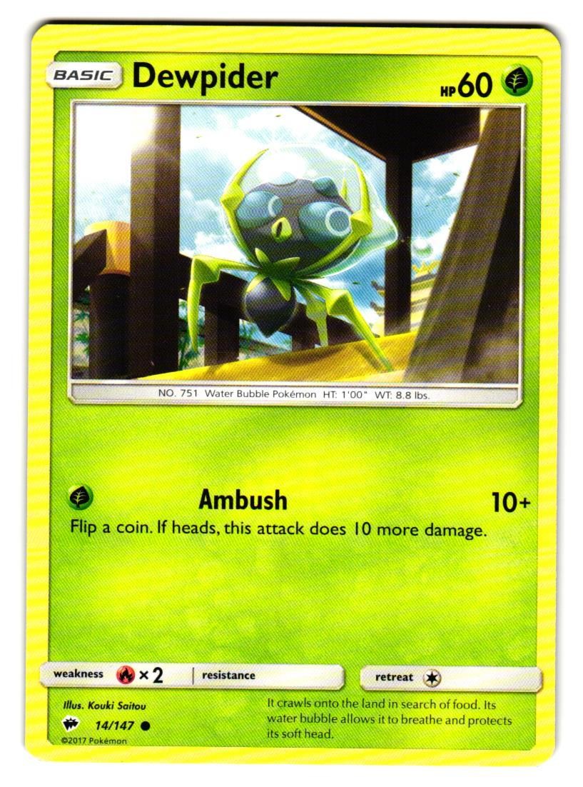 Dewpider 14/147 Common Burning Shadows Pokemon Lightly Played