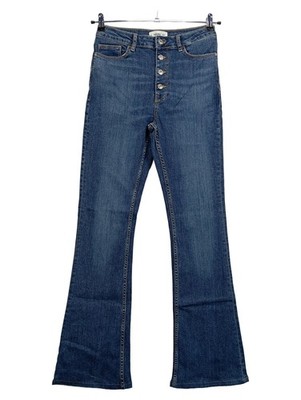 MANGO Damen Jeans Bootcut Gr. 38 Blau Casual Schlaghose