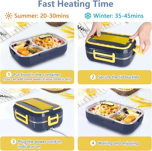 2x Elektrische Lunchbox 2in1 für Auto/LKW und Büro 12V 24V 220V Speisenwärmer - Bild 15 von 18