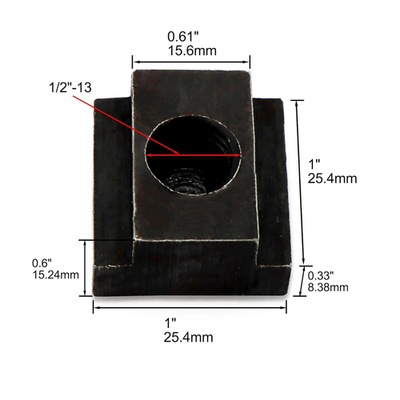 5 stks T-Slot Noten Hoge Hardheid Zwart Oxide Afwerking T Slot Noten M8
