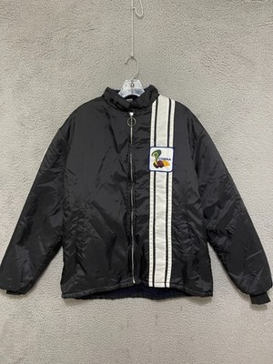 Vintage Ford Mustang Cobra Shelby Racing Jacket Men Large Black 70s USA Sherpa
