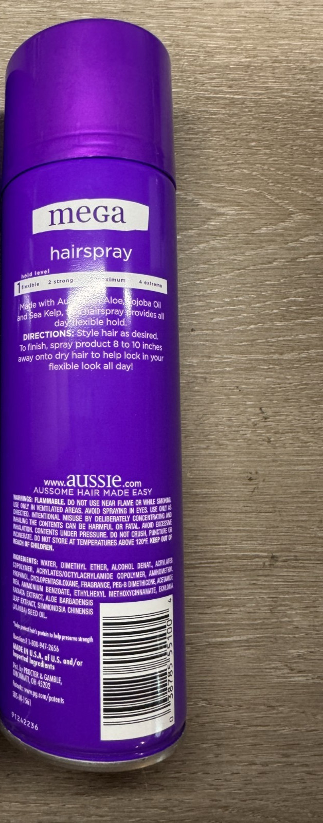 1 Aussie Mega Hair Spray 24HR Flexible Hold 14 oz ORIGINAL UV PROTECTION KELP