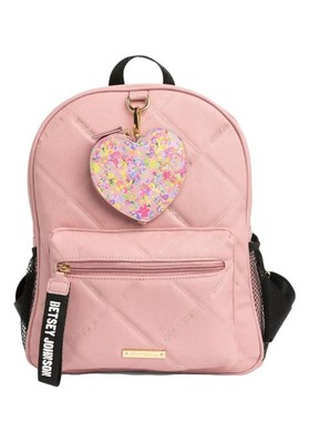 Betsey Johnson Josie Quilted Full Size Backpack Blush W  display picture 2