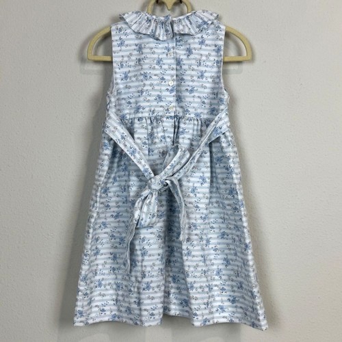 Marco & Lizzy Smocked Blue White Dress 4T - Picture 5 of 7