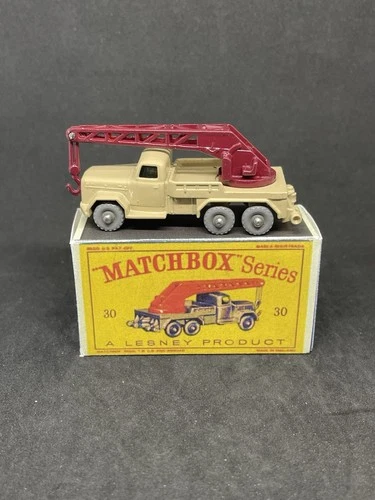 Matchbox Lesney #30 Phantom Rare Magirus Crane Truck Grey Wheels Nice Repro Box.