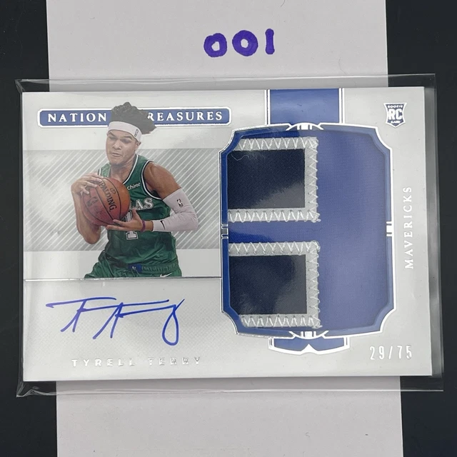 TYRELL TERRY 2020-21 NATIONAL TREASURES ROOKIE PATCH JERSEY AUTO #125 /75