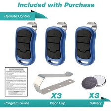 3x For Genie Garage Door Remote Intellicode G3T-BX G3T-R 1997-Current Blue