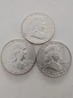 3 - 1963 Silver Franklin Halves
