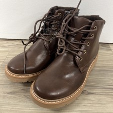 Steve Madden Children's Brown Lace-up Ankle Boots w/Zippers Boys Size 13 NWOB