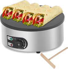 16" Commercial Electric Crepe Maker & Pancake Griddle, 1500W Non-Stick Plate, St