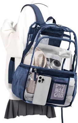 Mochila escolar transparente resistente Ver a través de bolsas de libros