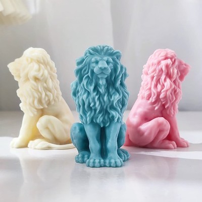 3D Lion Candle Animal Resin Mold - Casting 2 inches, candle-lion