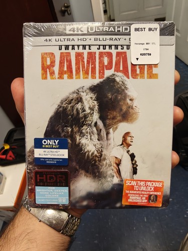 Rampage (DVD, SteelBook 4K Ultra HD Blu-ray/Blu-ray Only- DENTED CASE - Foto 1 di 2